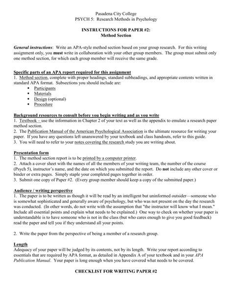 psychology research paper instructions   write  research paper