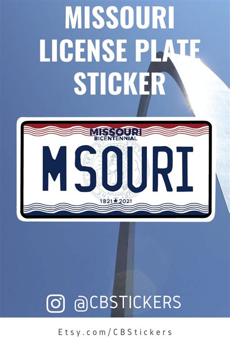 missouri license plate vinyl decal missouri sticker laptop etsy