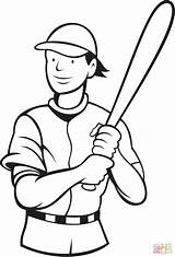 Coloring Baseball Pages Batter Print Drawing Stance Batting Sports Player Printable Adults Color Swinging Playing Getcolorings Getdrawings sketch template