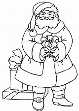 Santa Coloring Polar Express Pages Line Claus Holding Printable Drawing Gift Christmas Clause sketch template