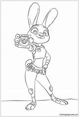 Coloring Zootopia Pages Hopps Police Officer Disney Printable Color Kids Online sketch template