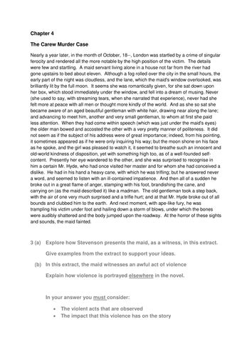 edexcel english literature paper  jekyll  hyde sample question