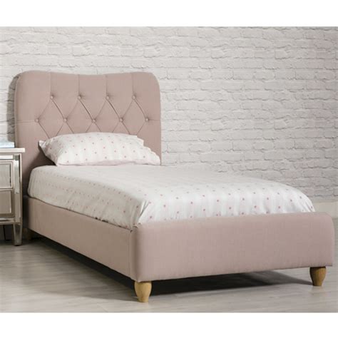 Suzie Fabric Upholstered Single Bed In Blush Pink Furniture In Fashion