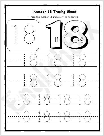 number  tracing preschool worksheet englishbix