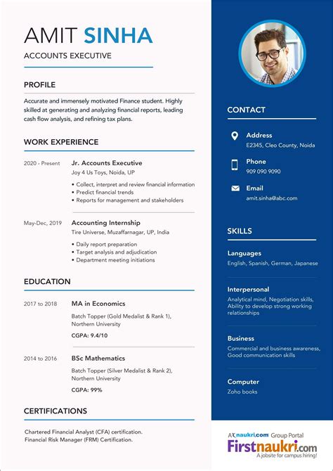 fresher resume sample  resume  gallery
