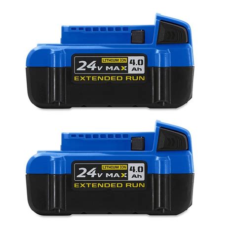 Kobalt 24 Volt Max 2 Pack 4 Amp Hour Lithium Power Tool Battery In The