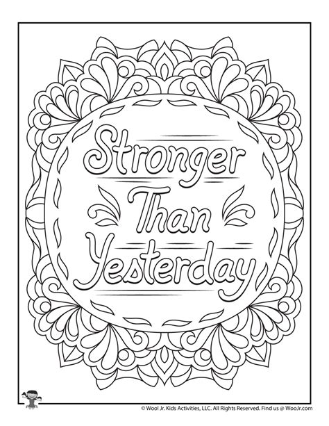 stronger  yesterday positive coloring page  teens woo jr