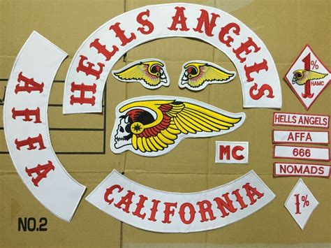 hells angels patches motorcycle jacket iron  patches cm size california patch dhl hells