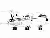 Boeing Airlines Southwest 727 Psa Drawings Pacific Choose Board sketch template