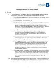 internetserviceagreement  vdocx internet services agreement  general