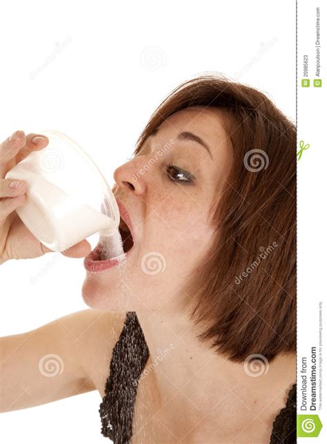 Pouring Sugar In Mouth Stock Image Image Of Caucasian 20985623