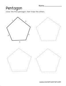 pentagon shape activity sheets  preschool children