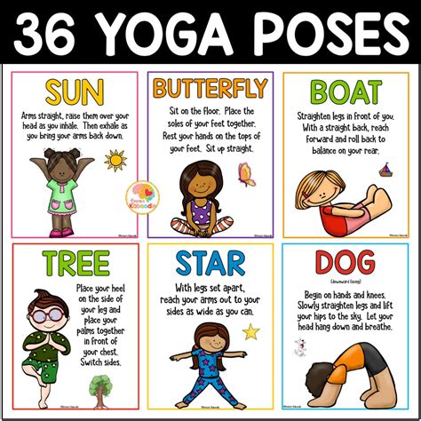 printable yoga cards  kids yoga poses posters  cool etsy