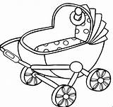 Kinderwagen Stroller Malvorlage Ausmalbild Pushing Titel sketch template