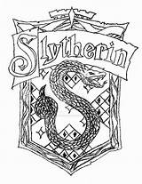 Slytherin Crest Gryffindor Hufflepuff Coloringhome sketch template