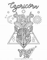 Coloring Capricorn Pages Adult Coloringgarden Zodiac Mandala Printable Signs Sheets Book Shadows Printables Description Astrology Tattoo Visit Crazy sketch template