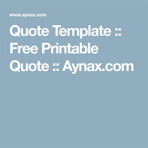 quote template  printable quote aynaxcom  printable