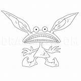 Monsters Real Ickis Draw Aaahh Dragoart sketch template