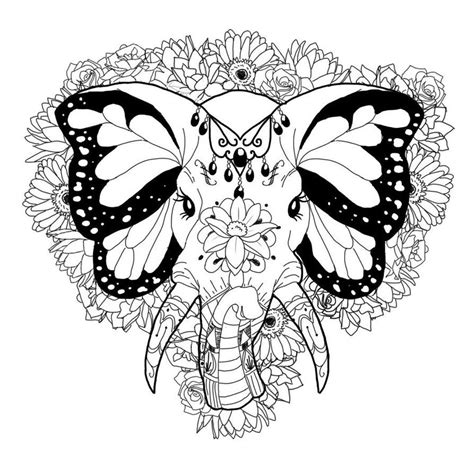 tribal elephant coloring pages  adults google search elephant