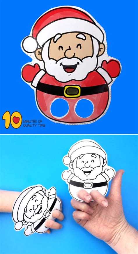 santa claus printable finger puppet  minutes  quality time