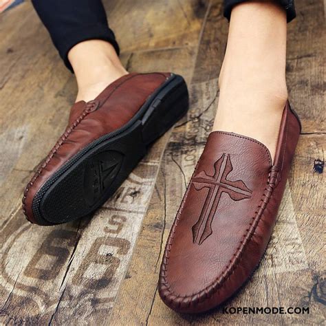 mocassins heren leren schoenen trend mannen voorjaar slip  bootschoenen zwart aanbiedingen