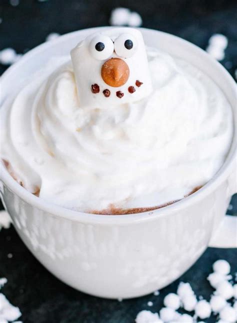hot chocolate drinks  melted snowman hot chocolate recipe easy  simple holiday drink idea