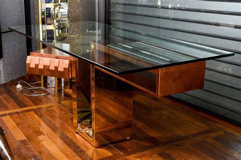 modern wood  glass desk  sale  stdibs