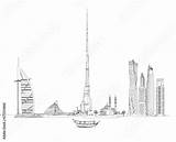 Burj Pencil sketch template