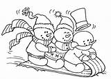 Coloring Sled Pages Snowman Christmas Comments Snowy Stampendous Rubber Stamp sketch template