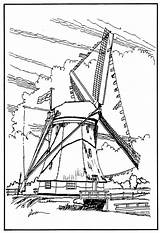 Coloring Windmills Pages Molen Windmill Colouring Fun Kids Kleurplaten Windmolens Holland sketch template