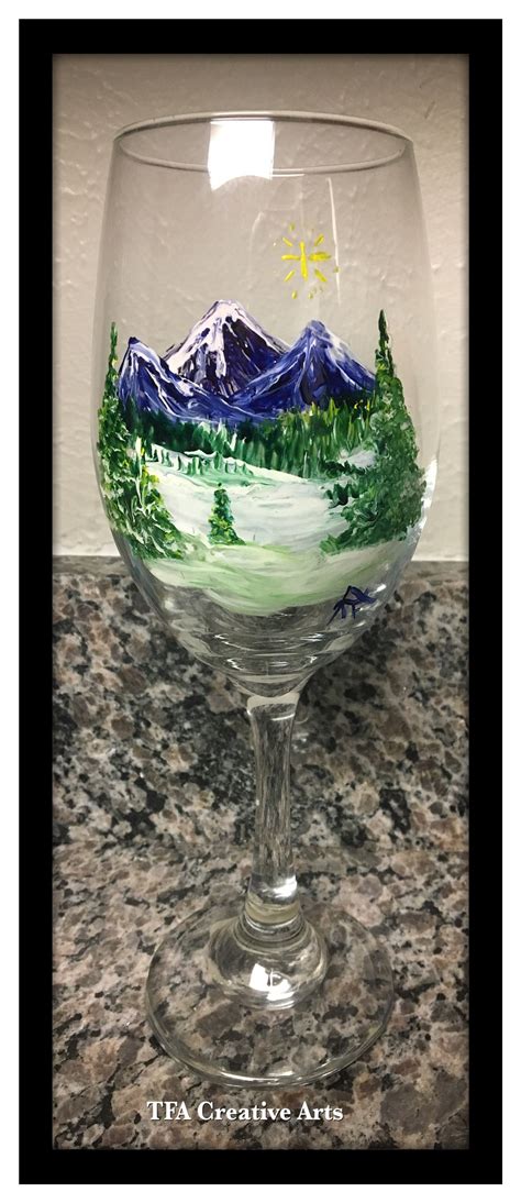 Hand Painted Christmas Wine Glass By Tfa Creative Arts Creative Art