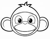 Monkey Face Coloring Template Clipart Mask Cartoon Drawing Colouring Pages Animal Draw Monkeys Drawings Faces Clip Templates Cliparts Printable Cat sketch template