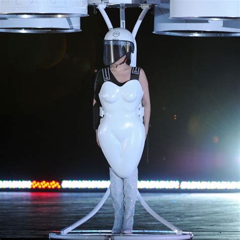 lady gaga debuts flying dress