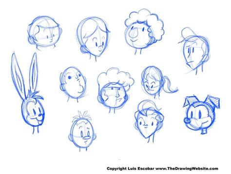 head drawing shapes  heads diseno de personajes dibujos