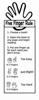 Finger Rule Five Reading Library Bookmark Book Bookmarks Rules Mark School Lessons Strategy Books Activities Right Just Kids Board Bulletin sketch template