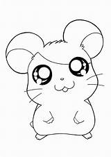 Hamster Coloring Pages Kids Chibi sketch template