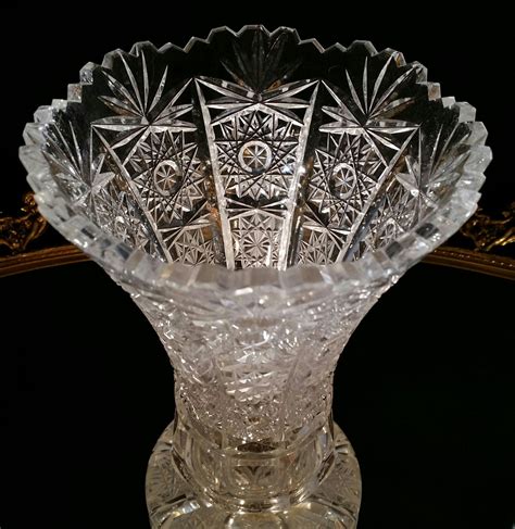 Antique Brilliant Cut Glass Vase American Brilliant Period Cut