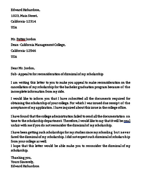 sample appeal letter template mous syusa pertaining  financial