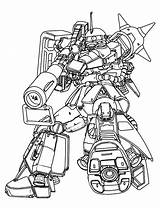 Gundam Zaku Kolorowanki Lineart Dzieci Bestcoloringpagesforkids sketch template