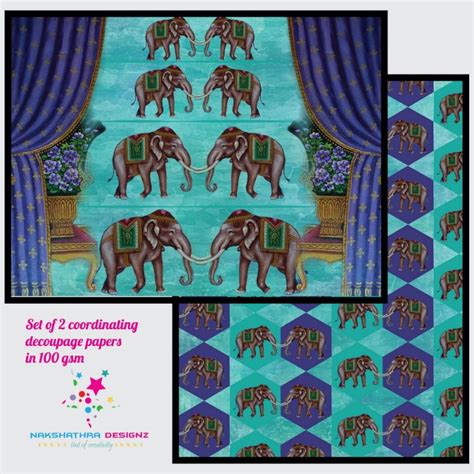 nakshathra designz decoupage paper traditional elephants nkte hndmd
