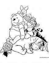Pooh Coloring Bear Disneyclips sketch template