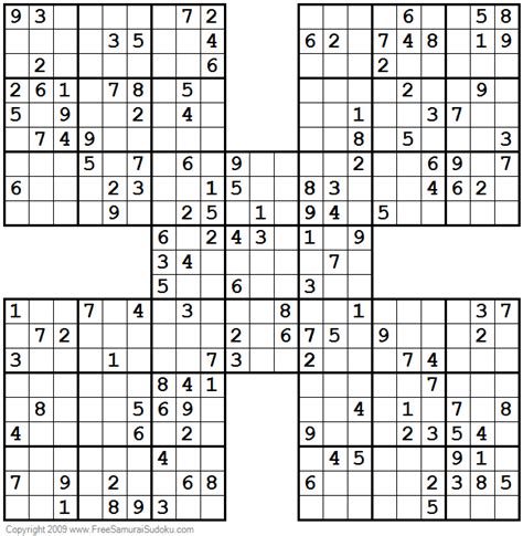 moderate samurai sudoku puzzles  printable puzzles sudoku