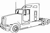 Trailer Coloring Kenworth Truck Pages Tractor Semi Drawing Peterbilt Sketch T600 Freightliner Horse Printable Para Dibujos Wheeler Trucks Flatbed Colorear sketch template