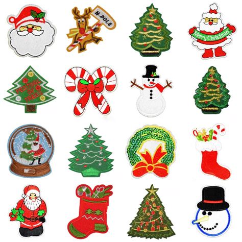 christmas patches  clothing iron embroidered patch applique iron