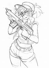 Slug Metal Fio Sketch Gun Pose Holding Deviantart Character Guns Drawing Poses Coloring Tumblr Drawings Pages Shooting Female Template Concept sketch template