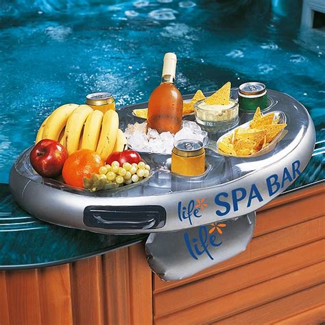 floating spa bar buy lay  spa accessories inflatable drinks holder