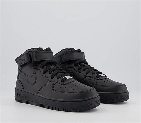 Nike Air Force 1 Mid Trainers Black Unisex Sports