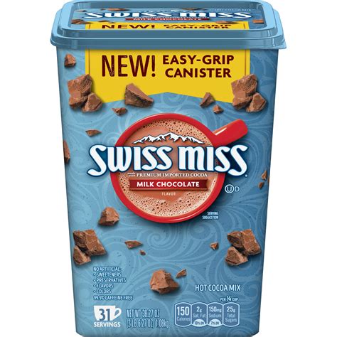 swiss  milk chocolate flavor hot cocoa mix canister  oz