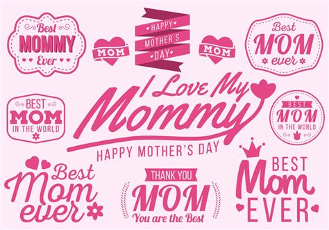 free happy mother s day typography vector download free vector art