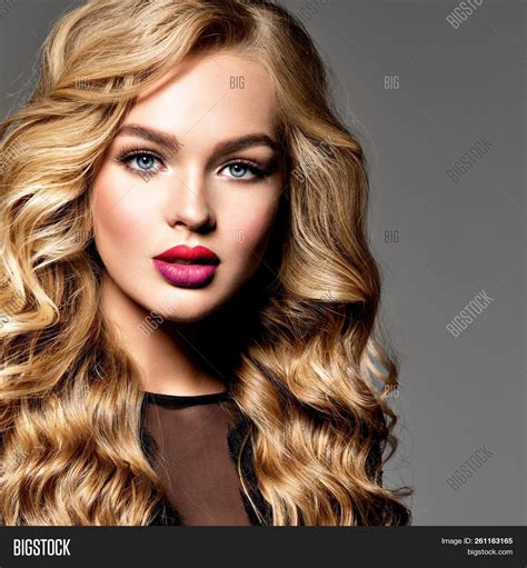 blond woman long curly image and photo free trial bigstock